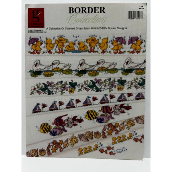 VTG Border Collections Counted Cross Stitch 7 Designs to Create Book - Picture 1 of 3